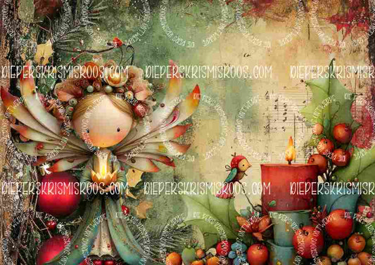 Vintage Christmas A3 Blank