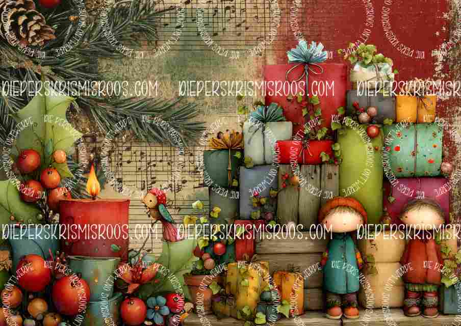 Vintage Christmas A3 Blank