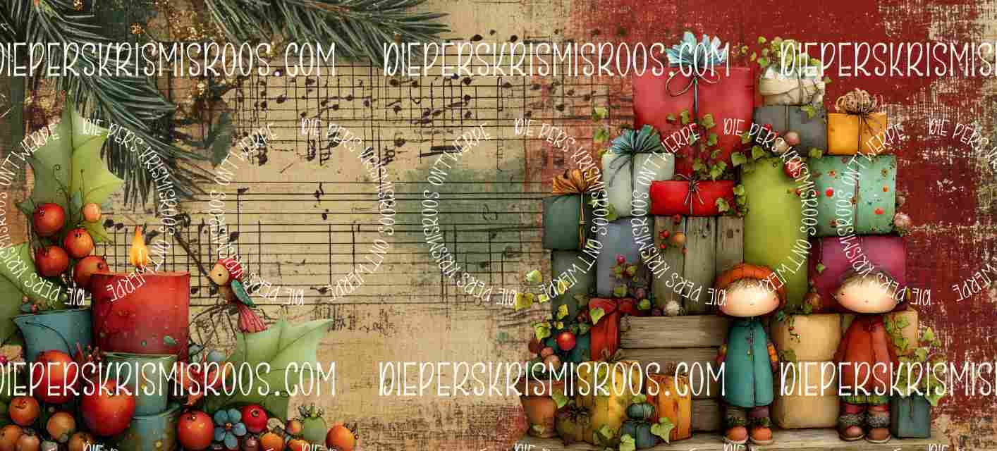 Vintage Christmas Mugwrap Blank