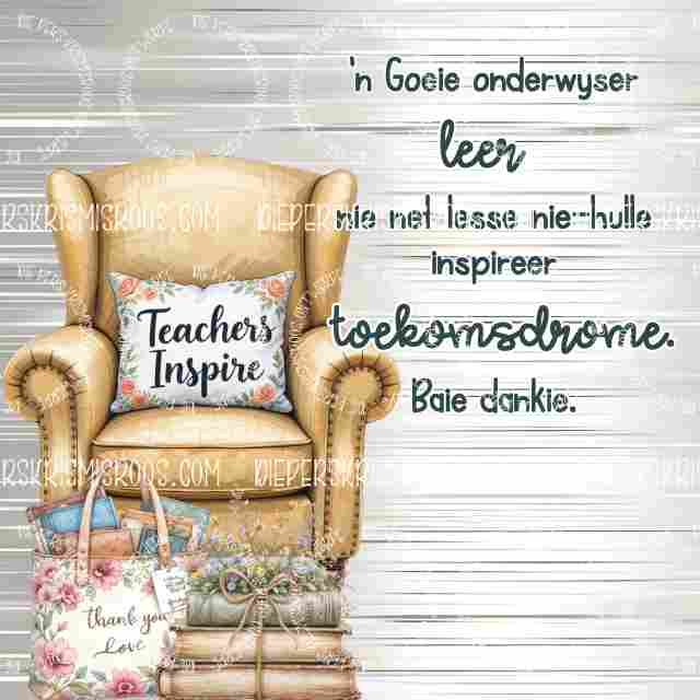Teacher thank you set Block 1x1 Afrikaans