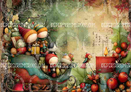 Vintage Christmas A3 Blank