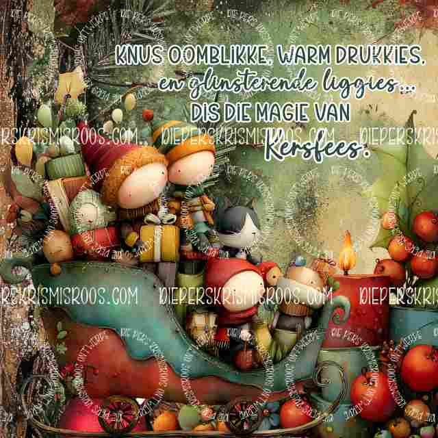 Vintage Christmas Block Afrikaans