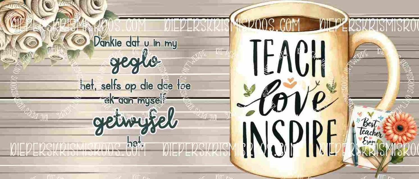 Teacher thank you set Mugwrap Afrikaans