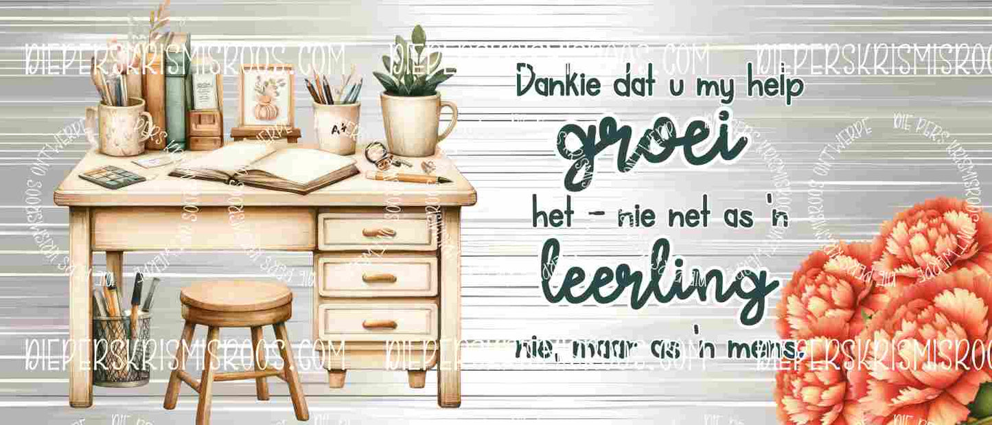 Teacher thank you set Mugwrap Afrikaans