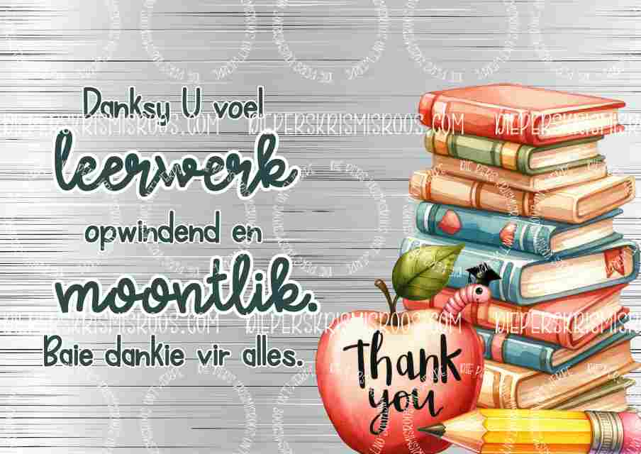 Teacher thank you set A0 Afrikaans