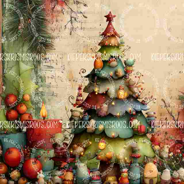 Vintage Christmas Block Blank