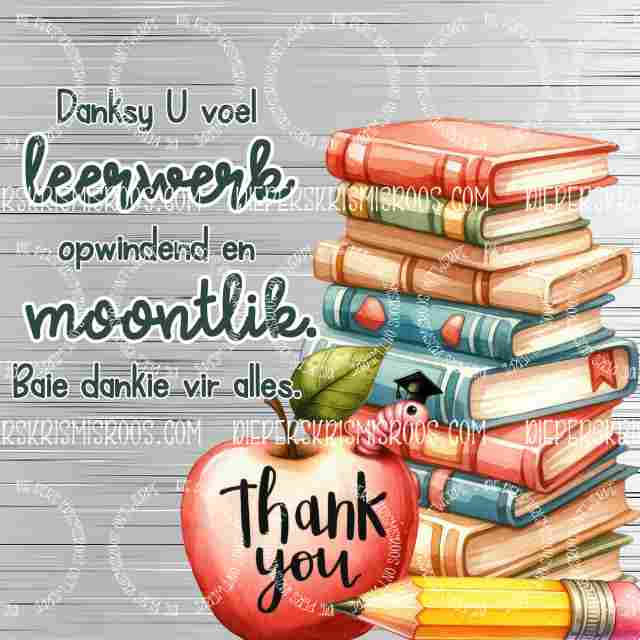 Teacher thank you set Block 1x1 Afrikaans