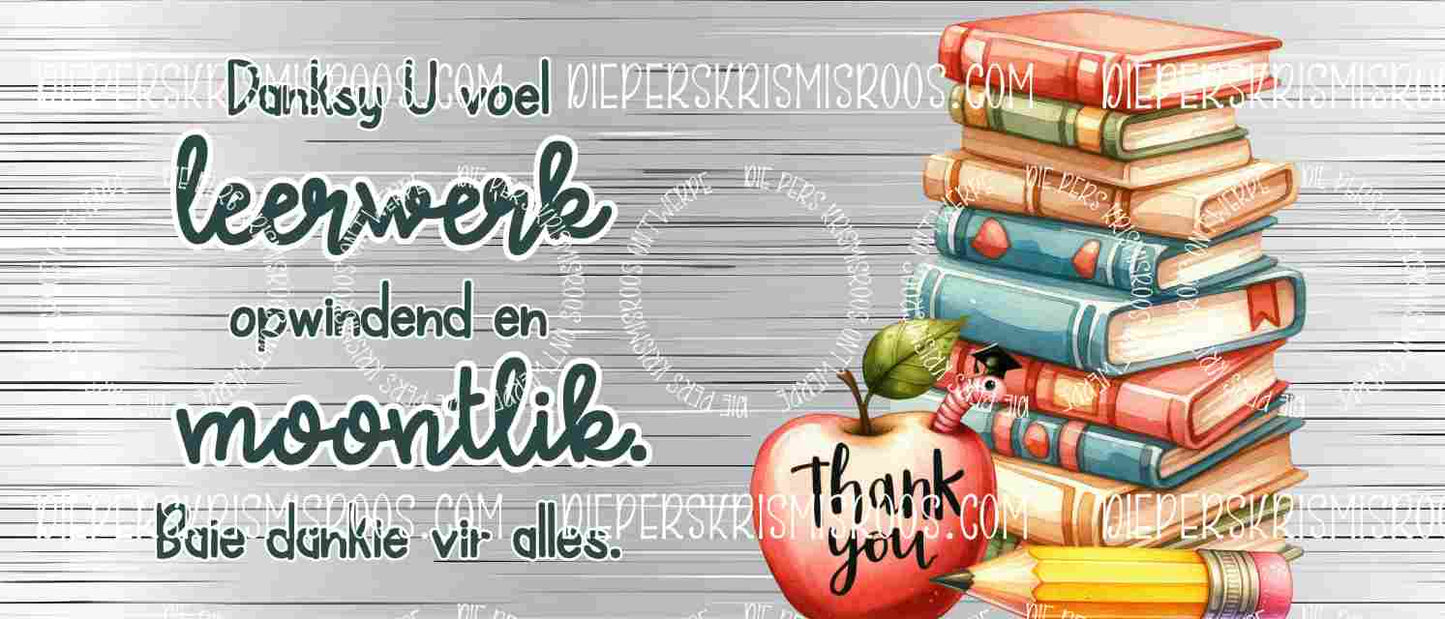 Teacher thank you set Mugwrap Afrikaans