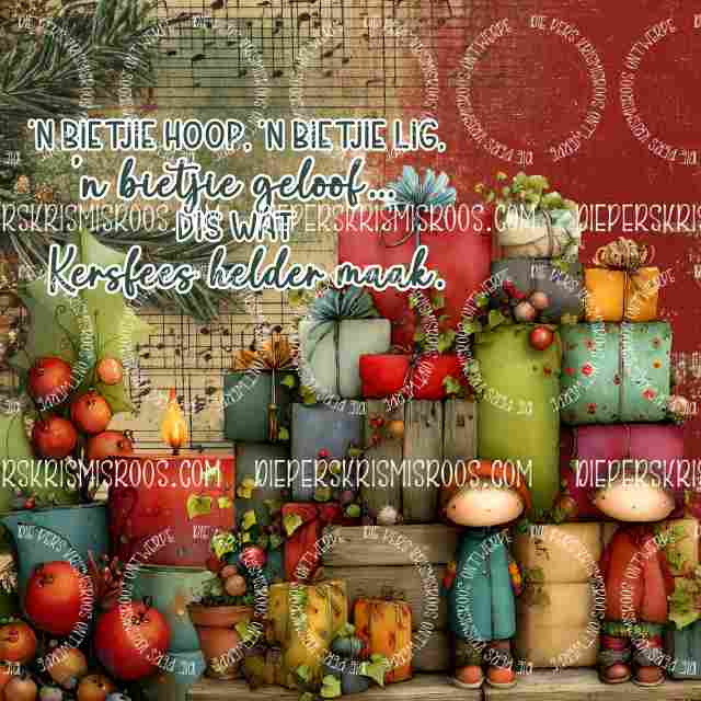 Vintage Christmas Block Afrikaans