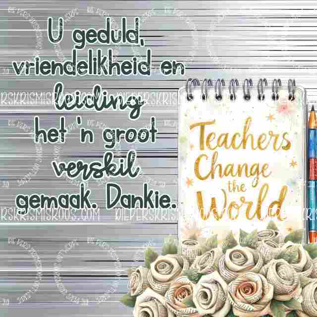 Teacher thank you set Block 1x1 Afrikaans