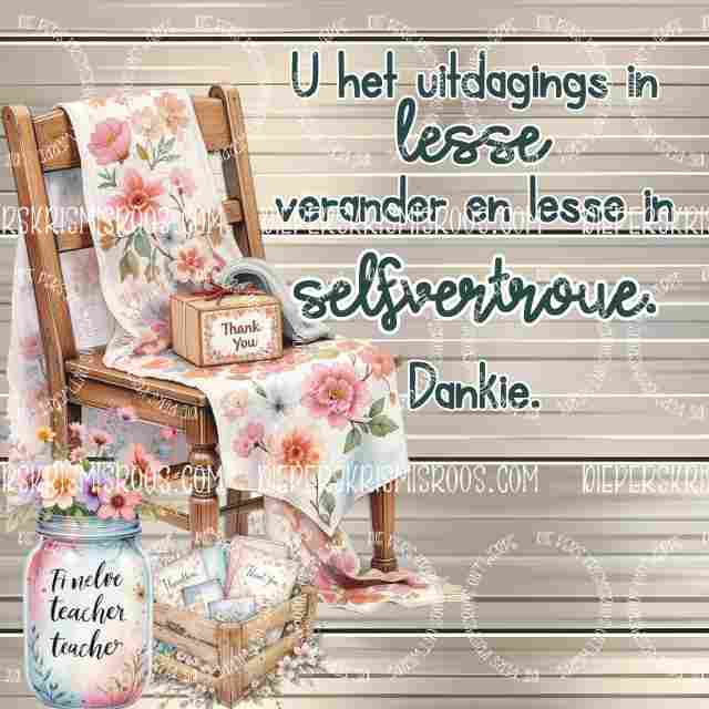 Teacher thank you set Block 1x1 Afrikaans