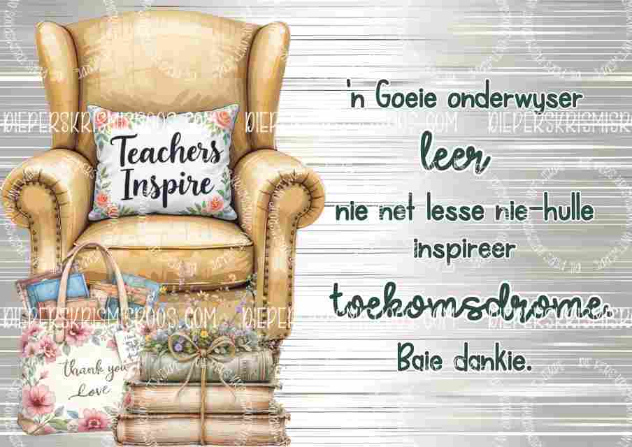 Teacher thank you set A0 Afrikaans